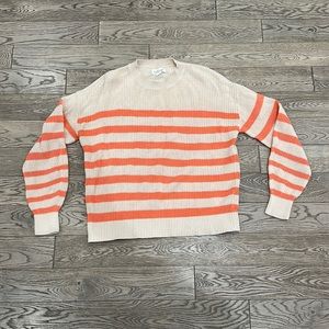 Velvet brand lightweight striped sweater- cream & coral